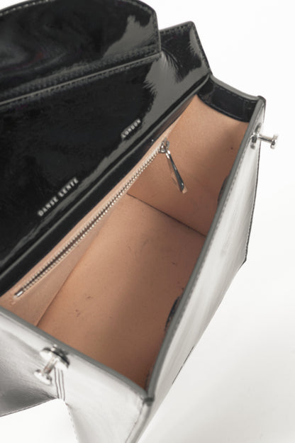 Danse Lente Zoe Black & Buttercream Geometric Leather Shoulder Bag