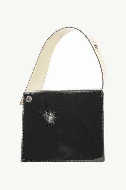 Danse Lente Zoe Black & Buttercream Geometric Leather Shoulder Bag