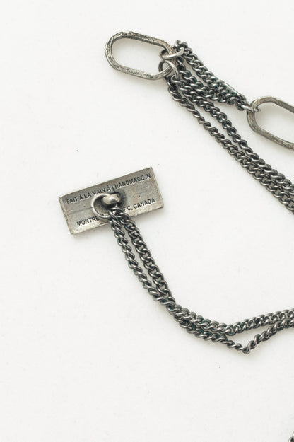 Anne-Marie Chagnon Silver-Tone Art Deco Chain Necklace