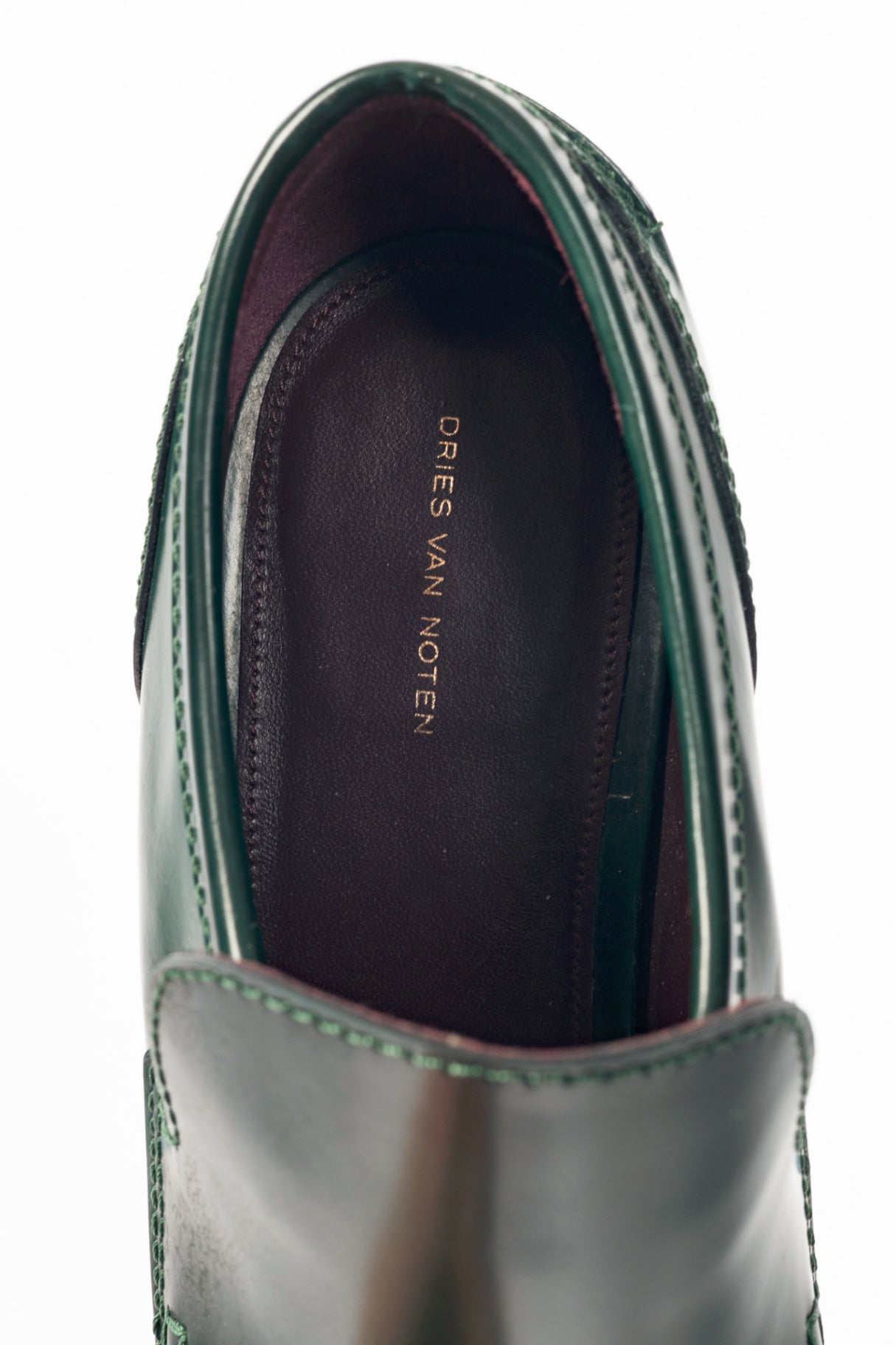 Dries Van Noten "Bottle" Leather Platform Loafers