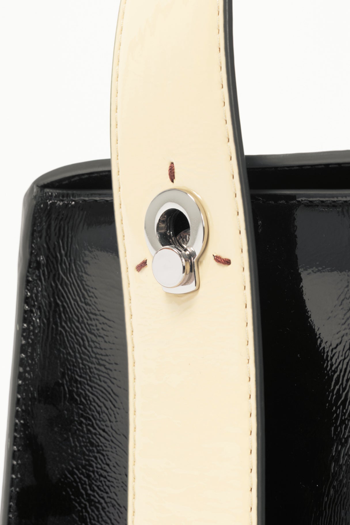 Danse Lente Zoe Black & Buttercream Geometric Leather Shoulder Bag
