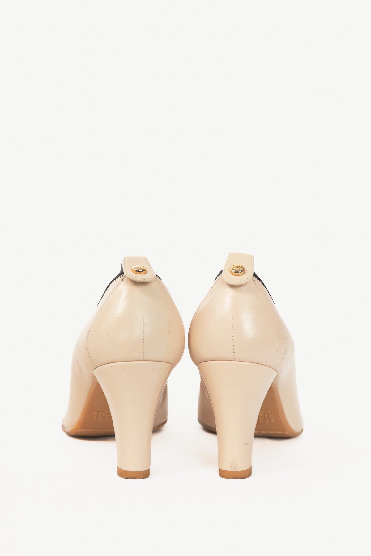 Stuart Weitzman Easily Pan Nappa Leather Elastic Pumps