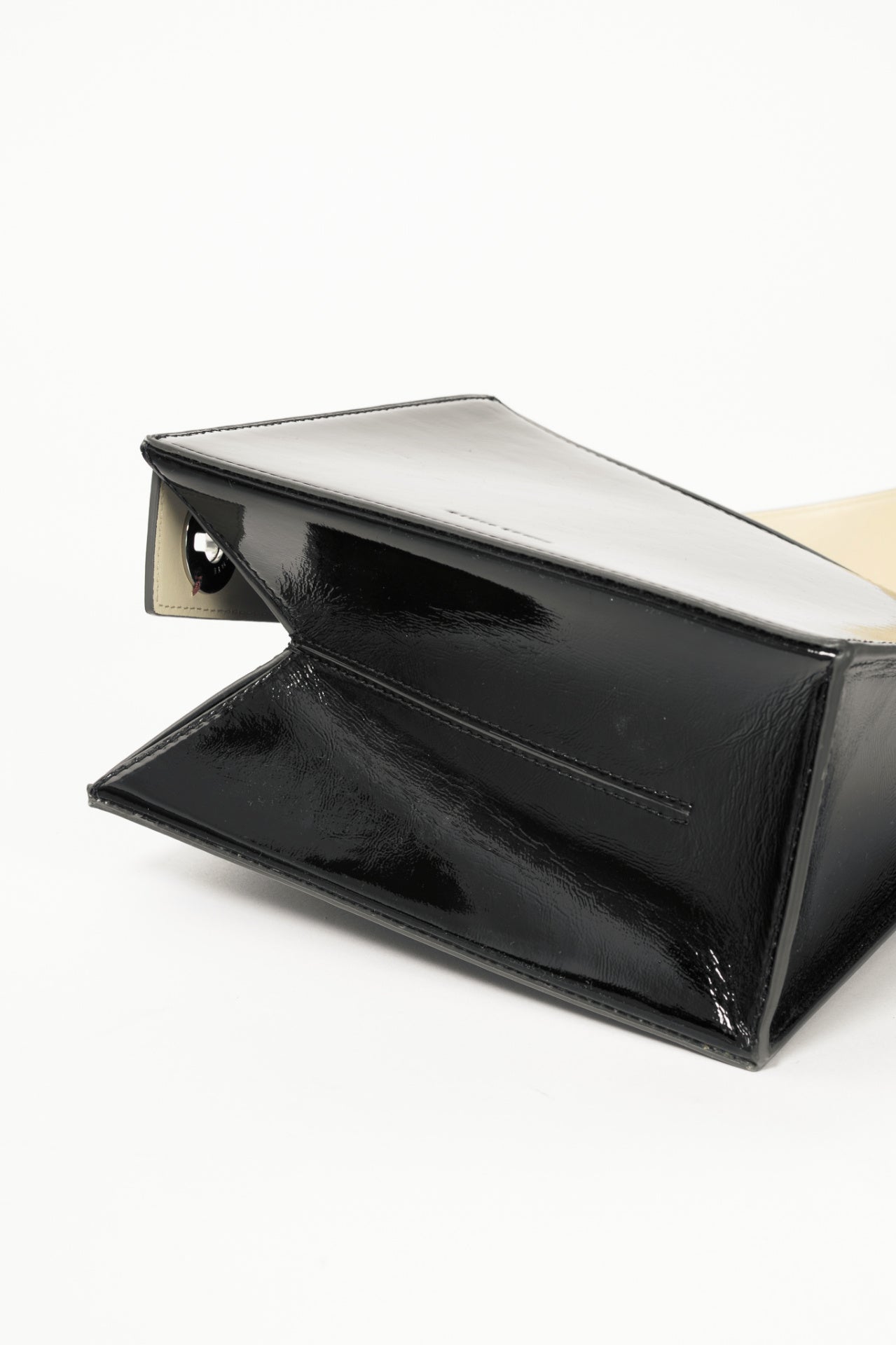 Danse Lente Zoe Black & Buttercream Geometric Leather Shoulder Bag