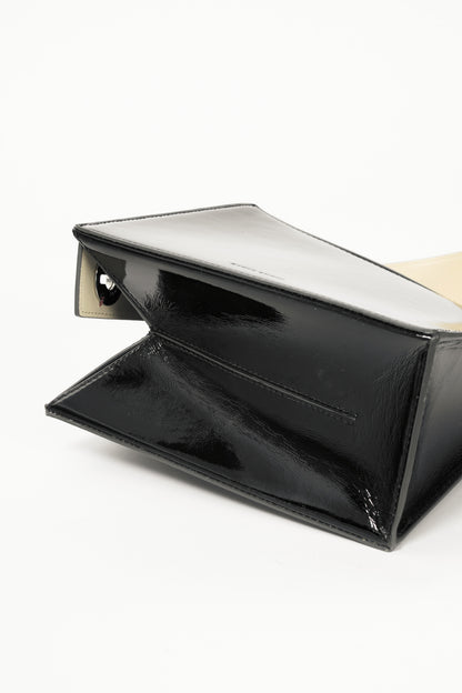 Danse Lente Zoe Black & Buttercream Geometric Leather Shoulder Bag