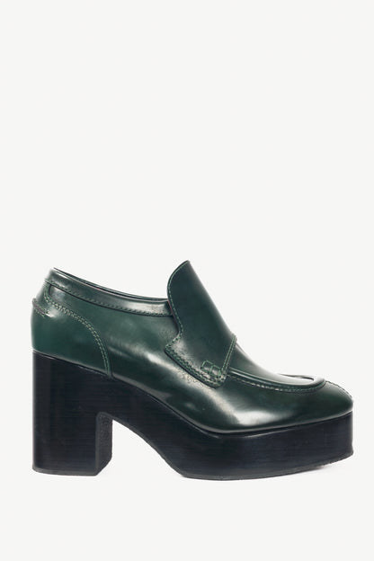 Dries Van Noten "Bottle" Leather Platform Loafers