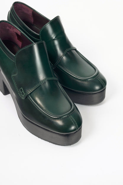 Dries Van Noten "Bottle" Leather Platform Loafers
