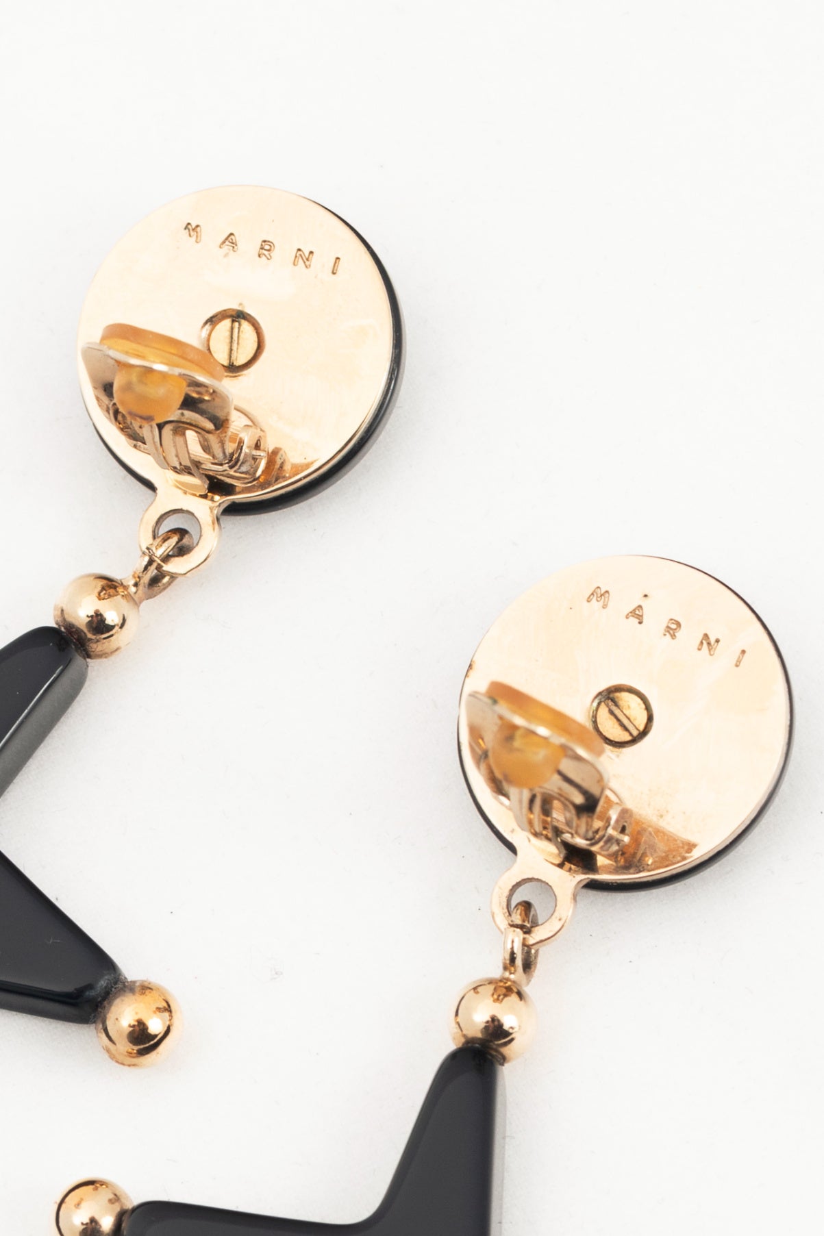 Marni Black Resin Star Drop Clip-On Earrings
