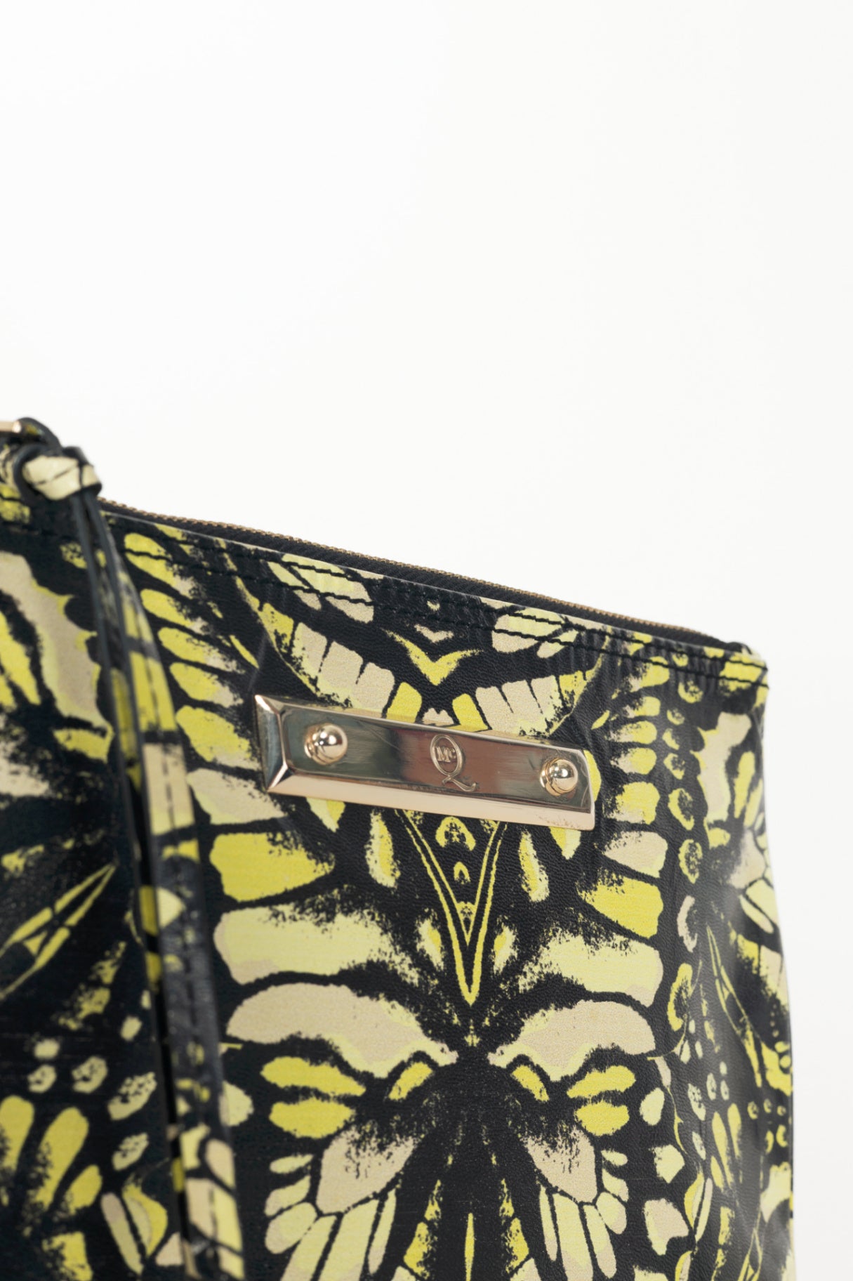 McQ by Alexander McQueen Green Butterfly Leather Flat Clutch
