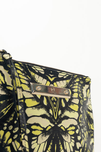 McQ by Alexander McQueen Green Butterfly Leather Flat Clutch