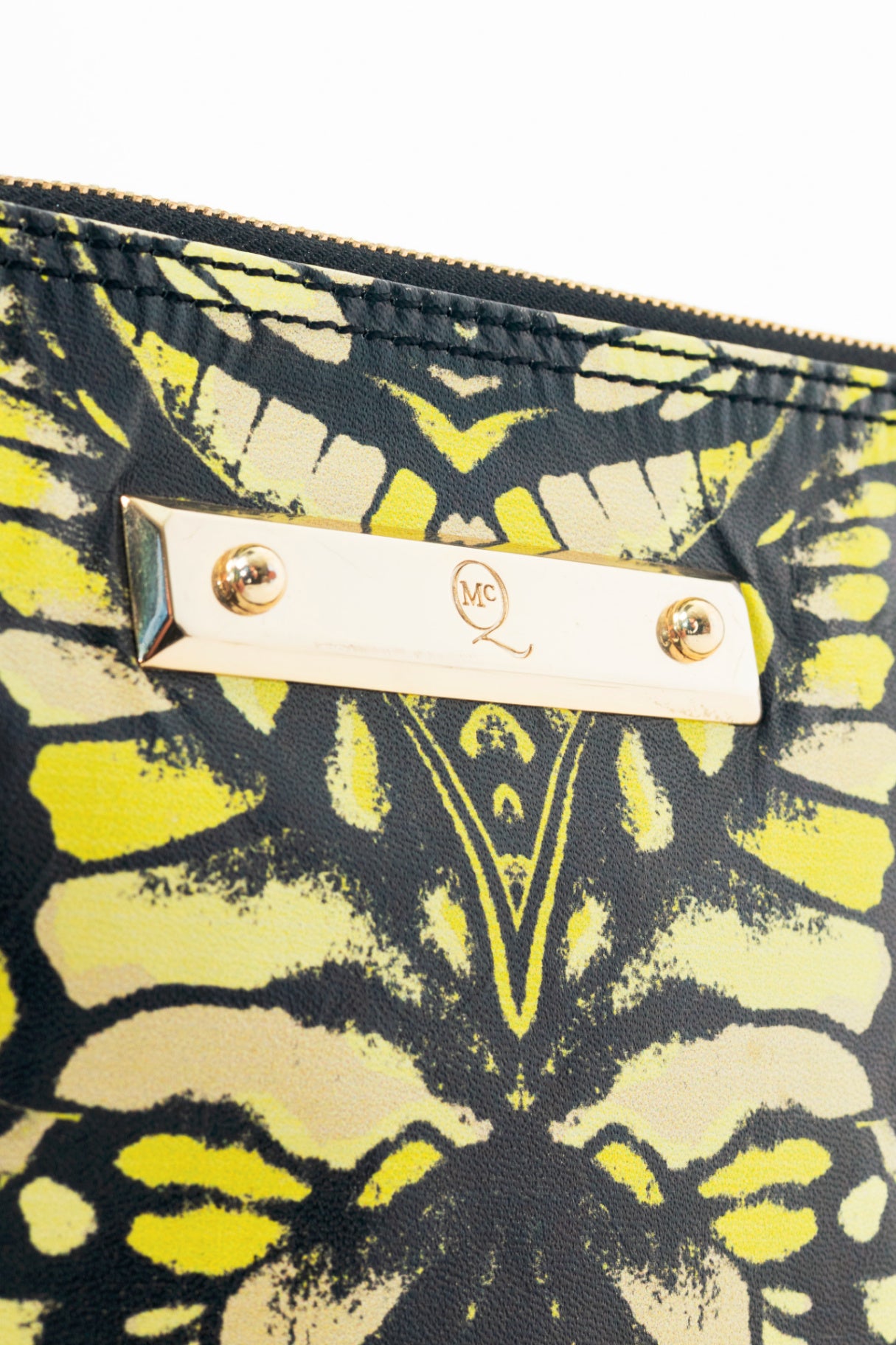 McQ by Alexander McQueen Green Butterfly Leather Flat Clutch