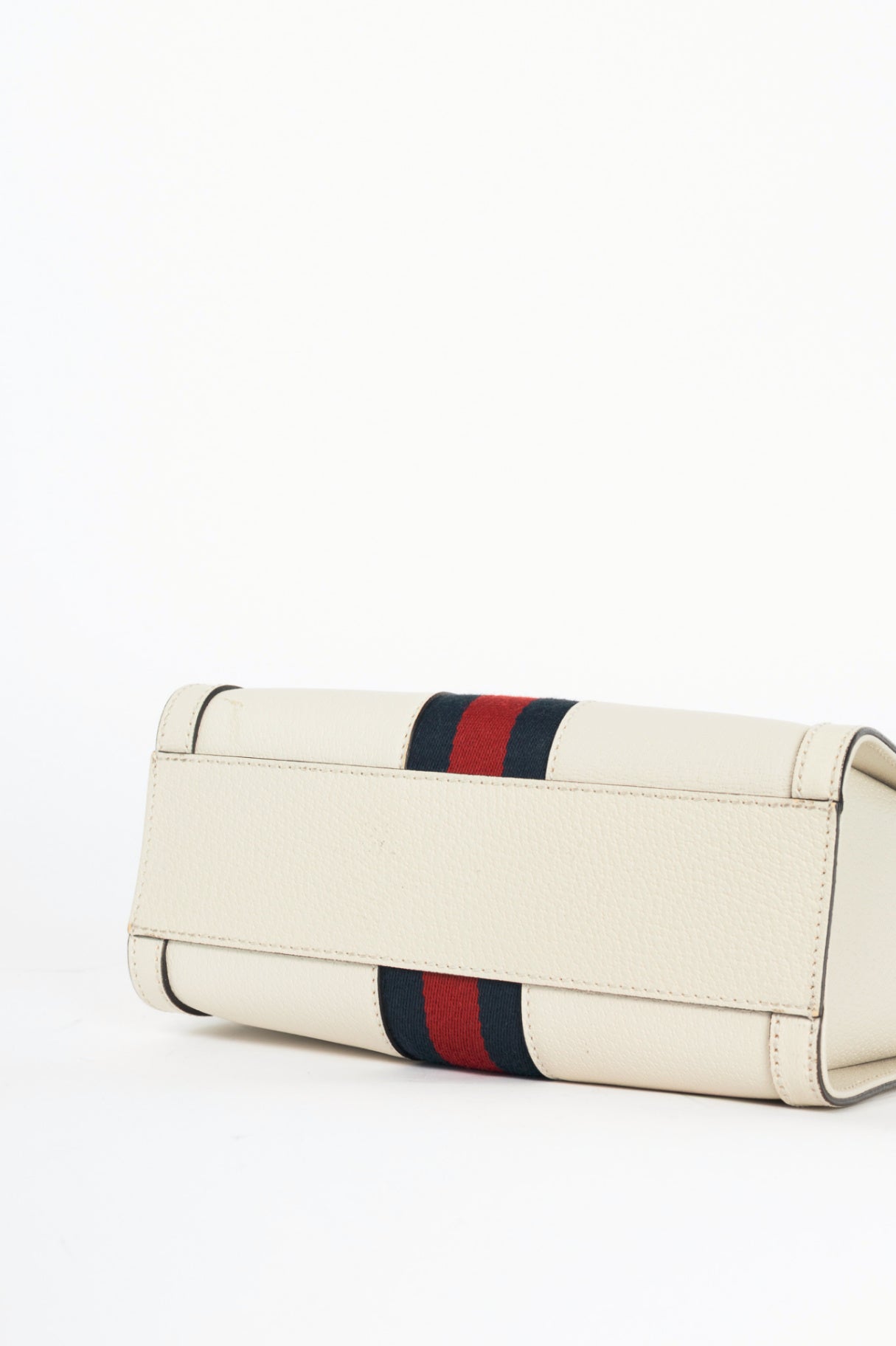 Gucci Ophidia Small Mystic White Dollar Pigprint Leather Striped Tote