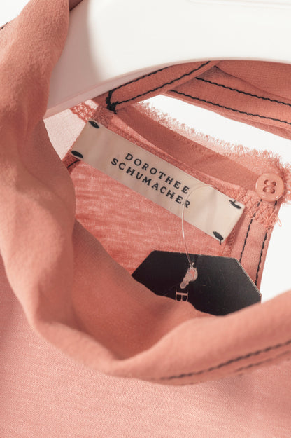 Dorothee Schumacher AW18 Pink Cotton & Silk Scarf-Neck Blouse