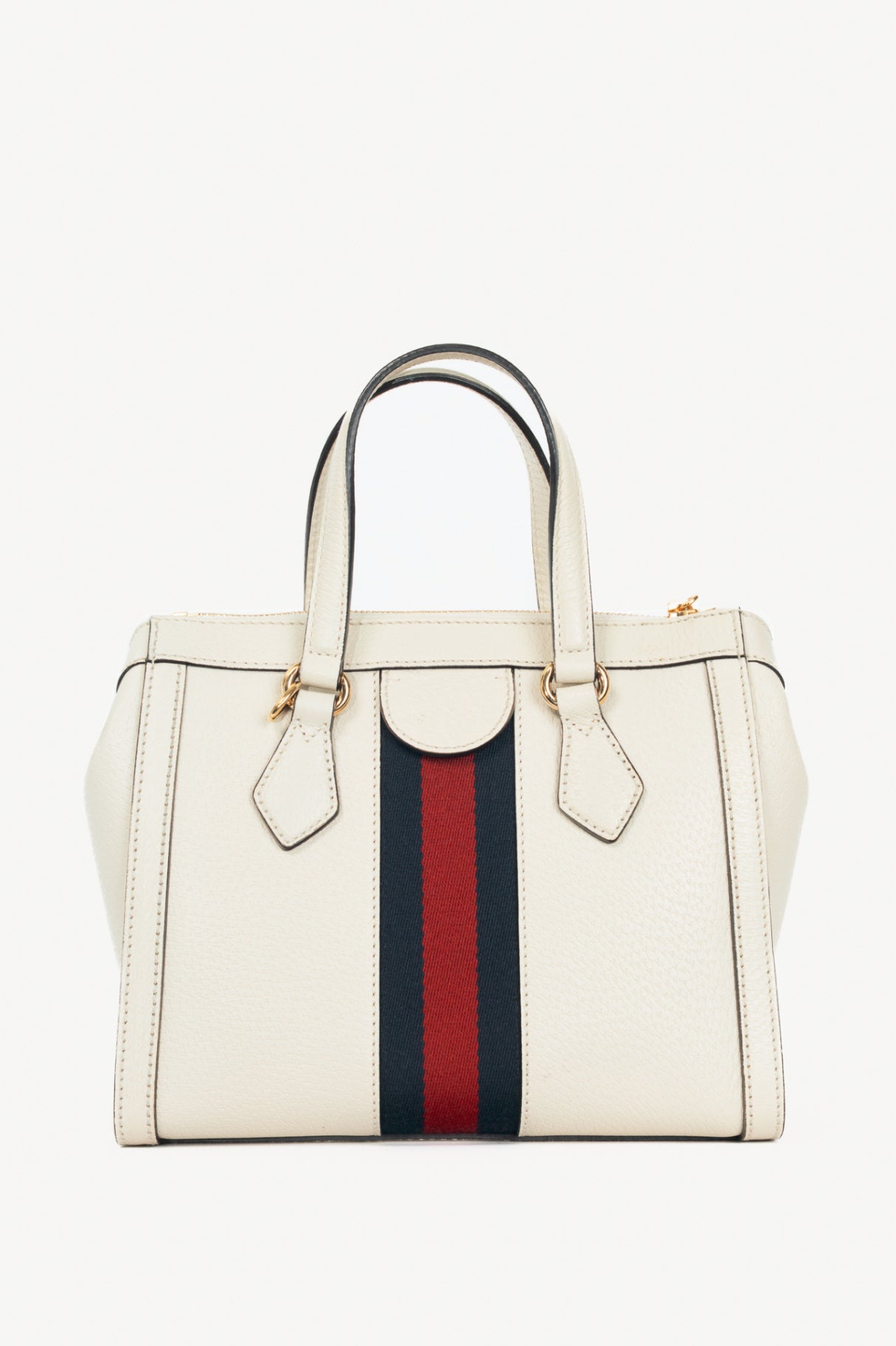 Gucci Ophidia Small Mystic White Dollar Pigprint Leather Striped Tote