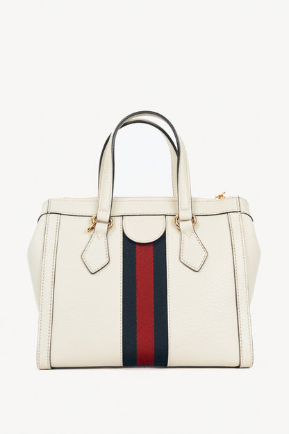 Gucci Ophidia Small Mystic White Dollar Pigprint Leather Striped Tote