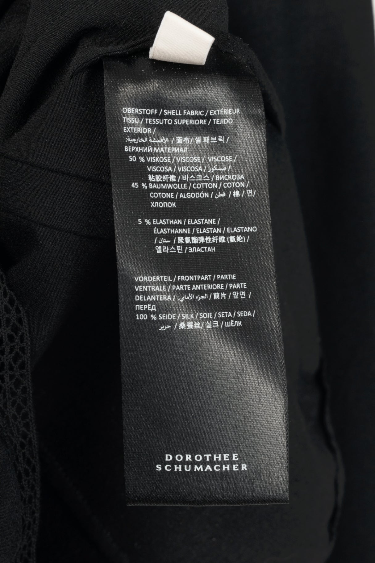 Dorothee Schumacher Black Silk-Front Tie-Neck Pintuck Blouse