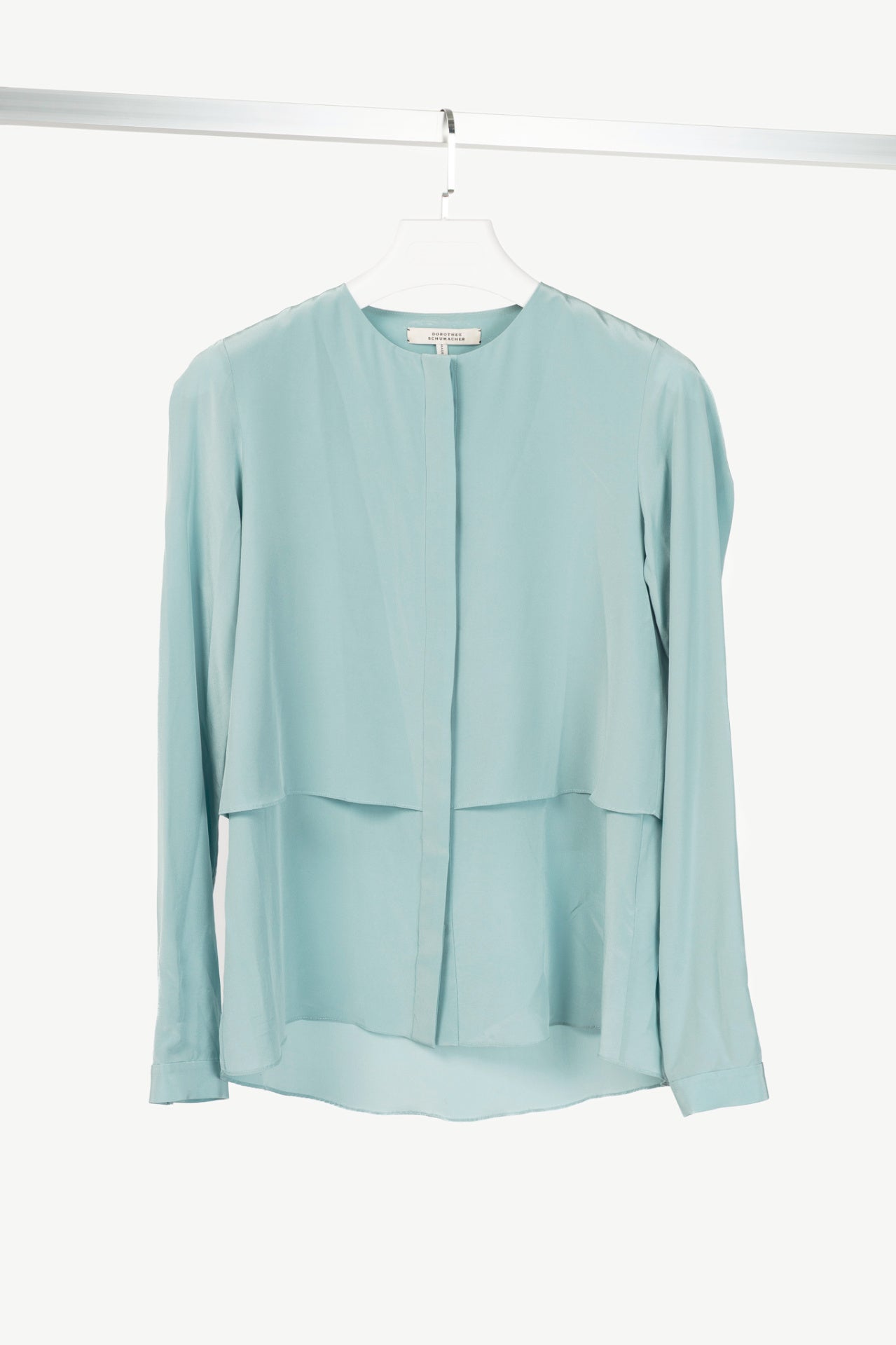 Dorothee Schumacher Blue Silk Crepe de Chine Layered Blouse
