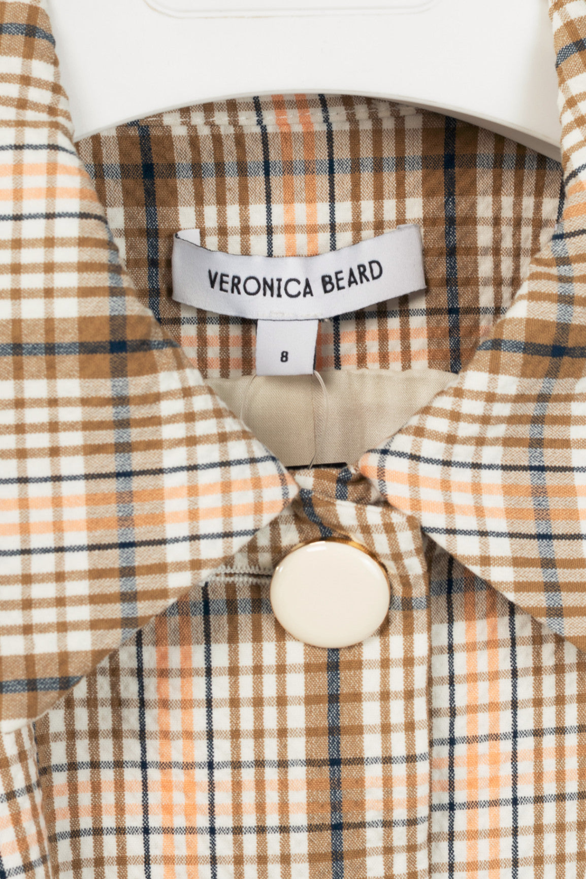 Veronica Beard Orlinda Dark Stone Multi Plaid Seersucker Vest