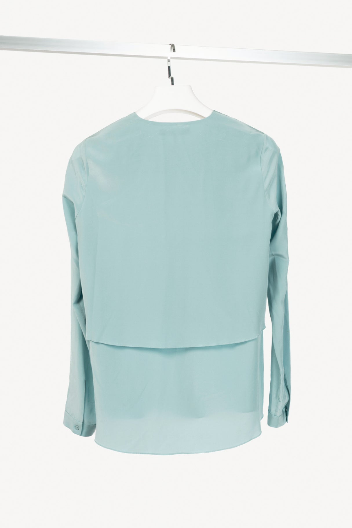 Dorothee Schumacher Blue Silk Crepe de Chine Layered Blouse