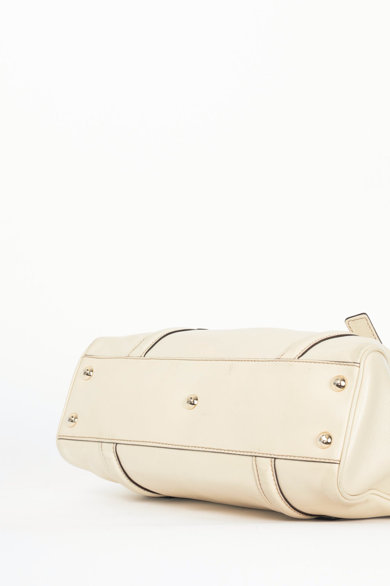 Gucci Boston Britt Small White Leather GG Handbag