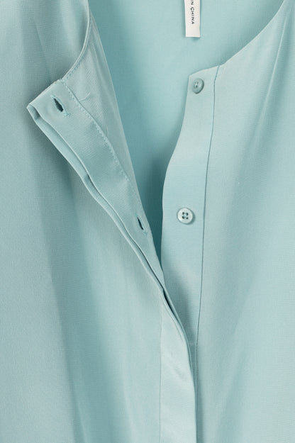 Dorothee Schumacher Blue Silk Crepe de Chine Layered Blouse