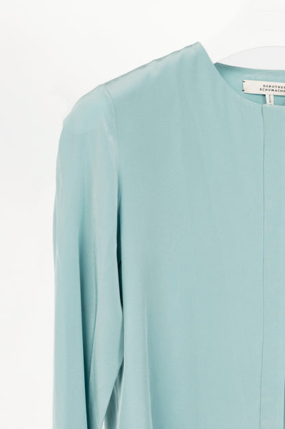 Dorothee Schumacher Blue Silk Crepe de Chine Layered Blouse