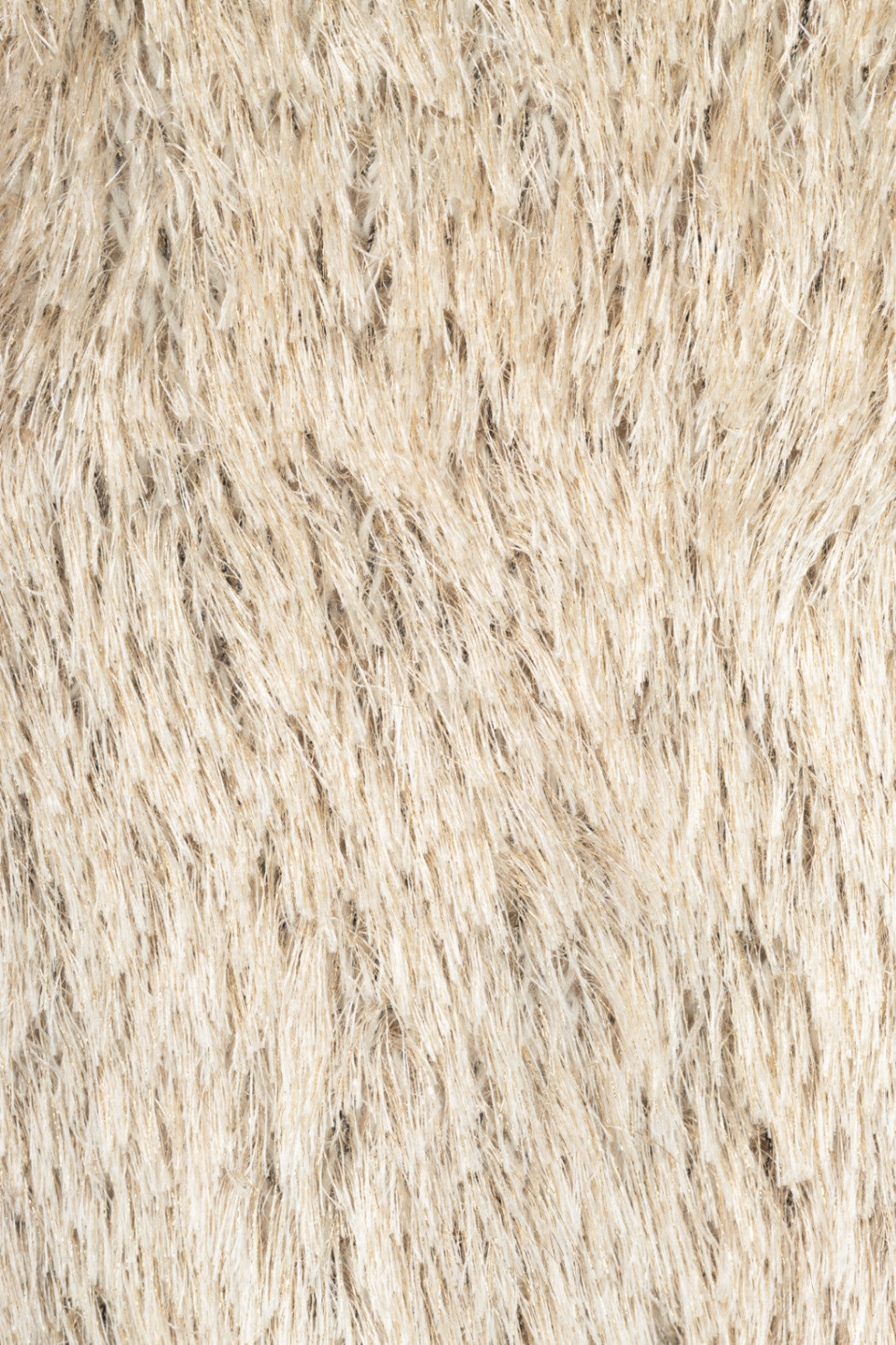 Luisa Cerano Cream Metallic Italian Fur-Look Sweater