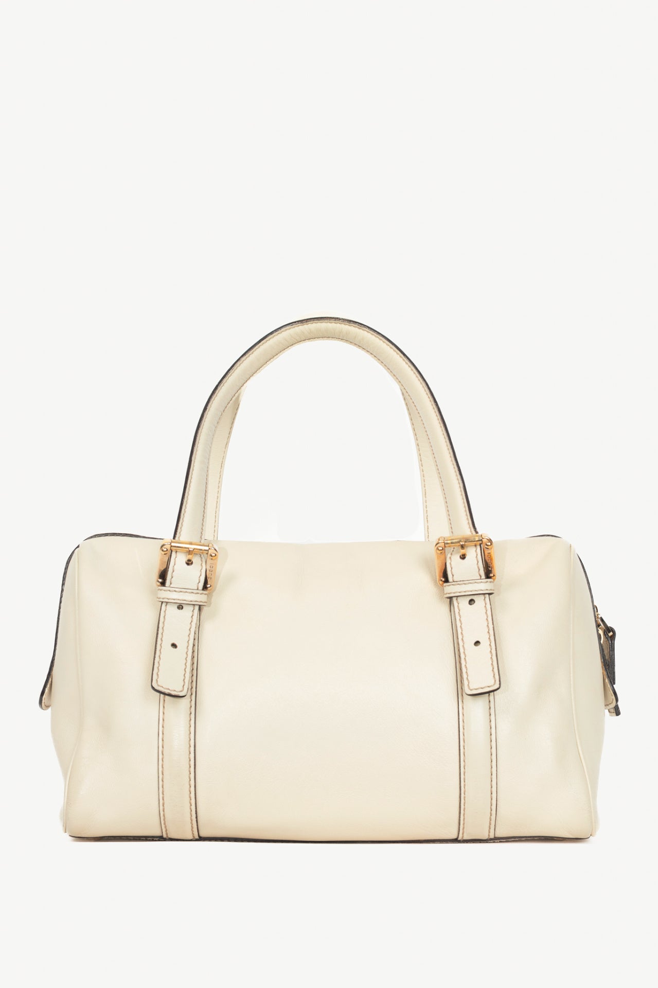 Gucci Boston Britt Small White Leather GG Handbag