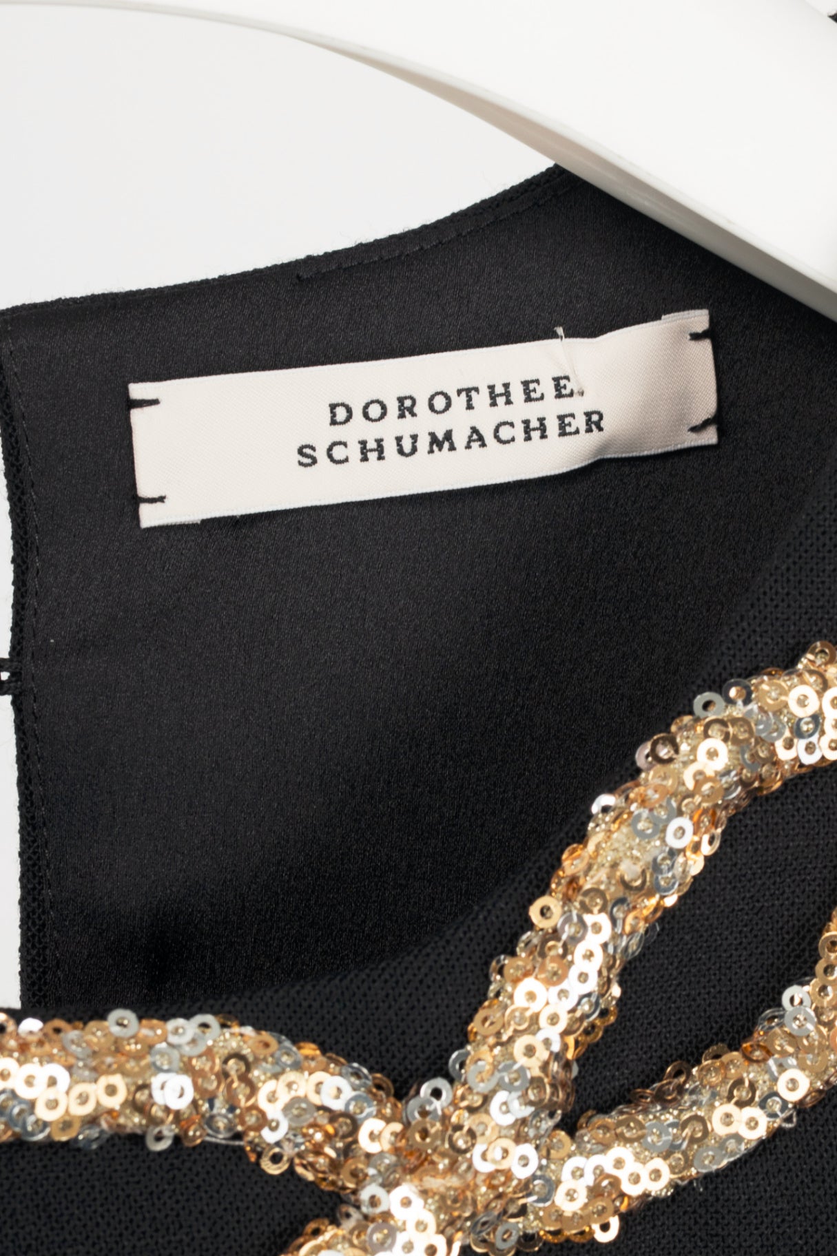 Dorothee Schumacher Striking Coolness Pure Black Sequin-Neck Tank