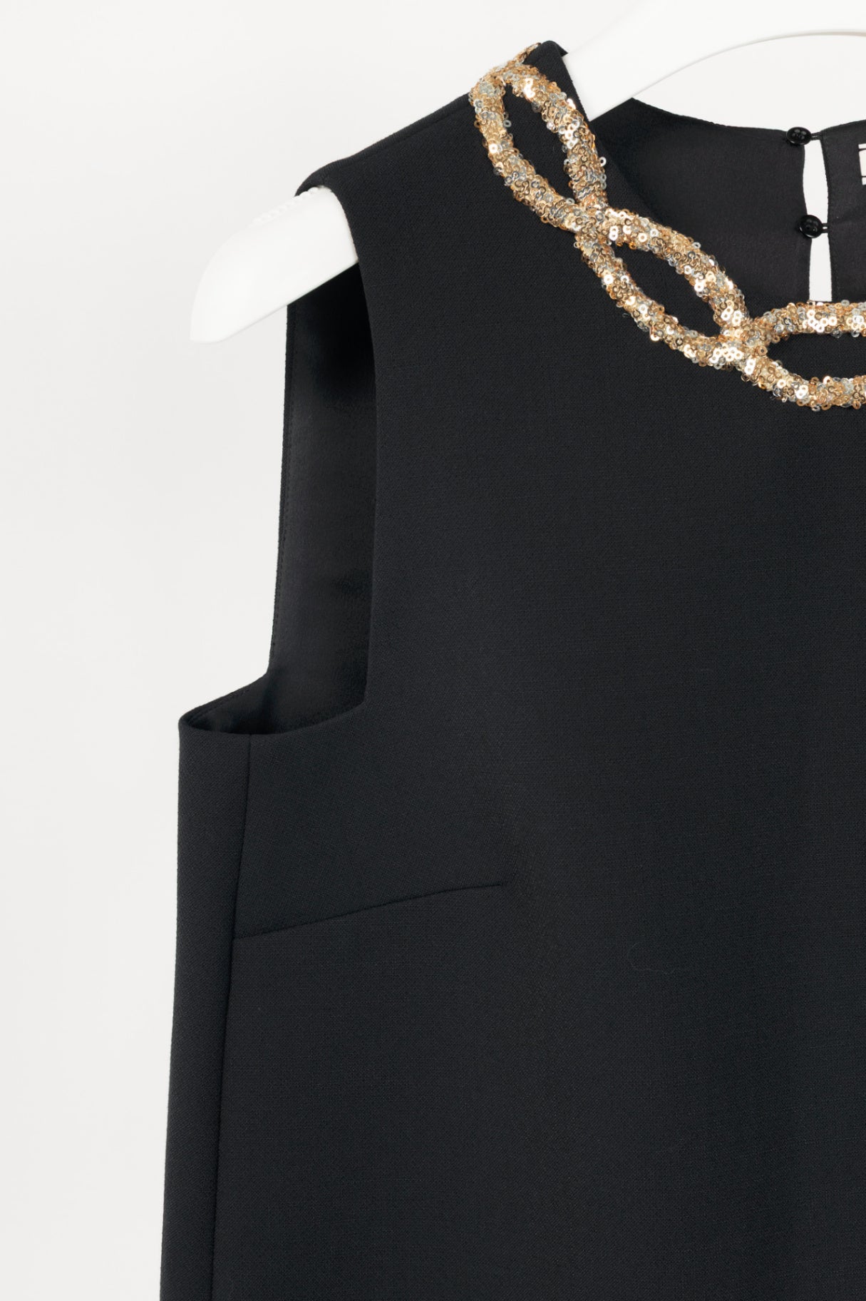 Dorothee Schumacher Striking Coolness Pure Black Sequin-Neck Tank