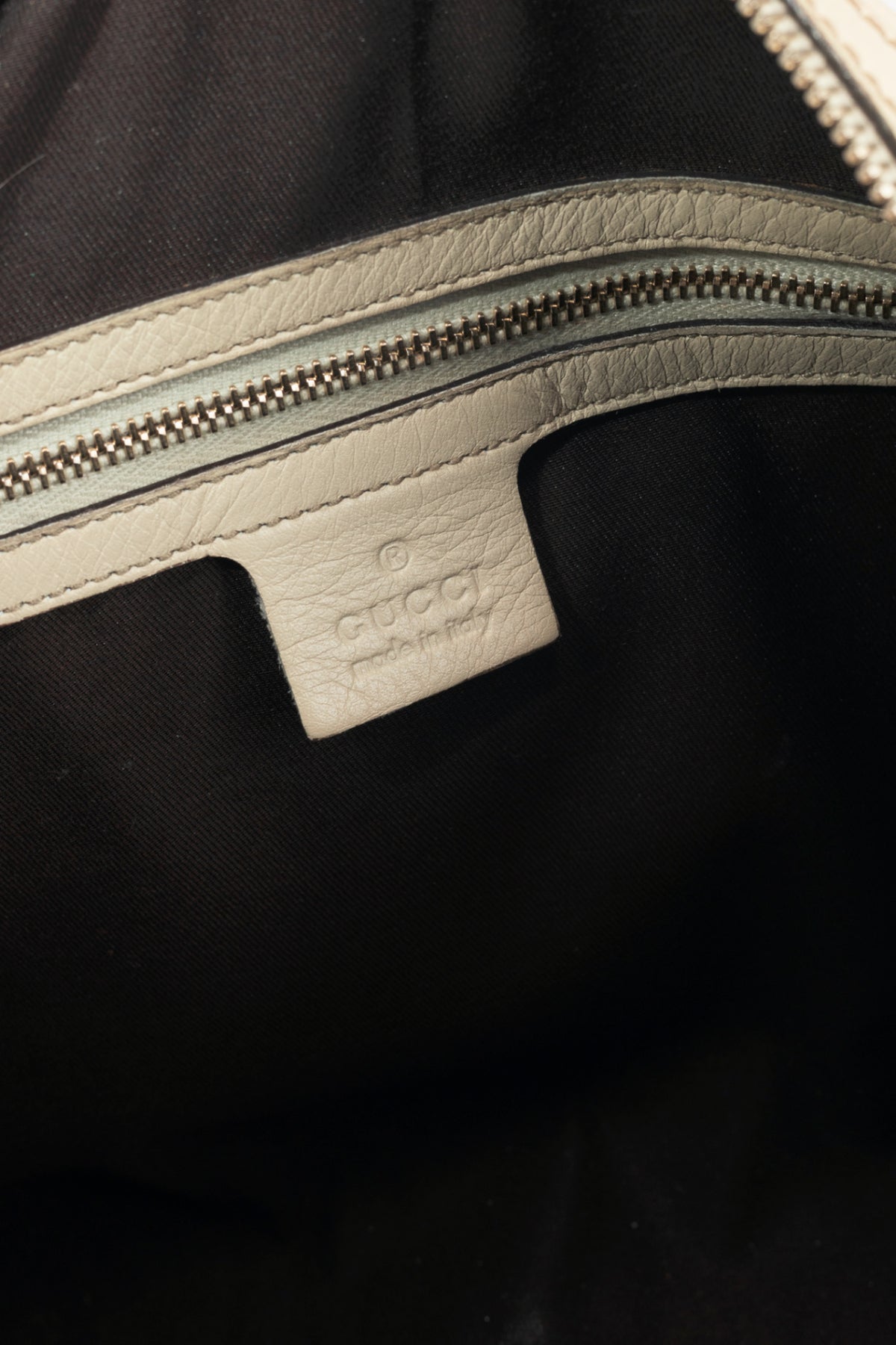 Gucci Boston Britt Small White Leather GG Handbag