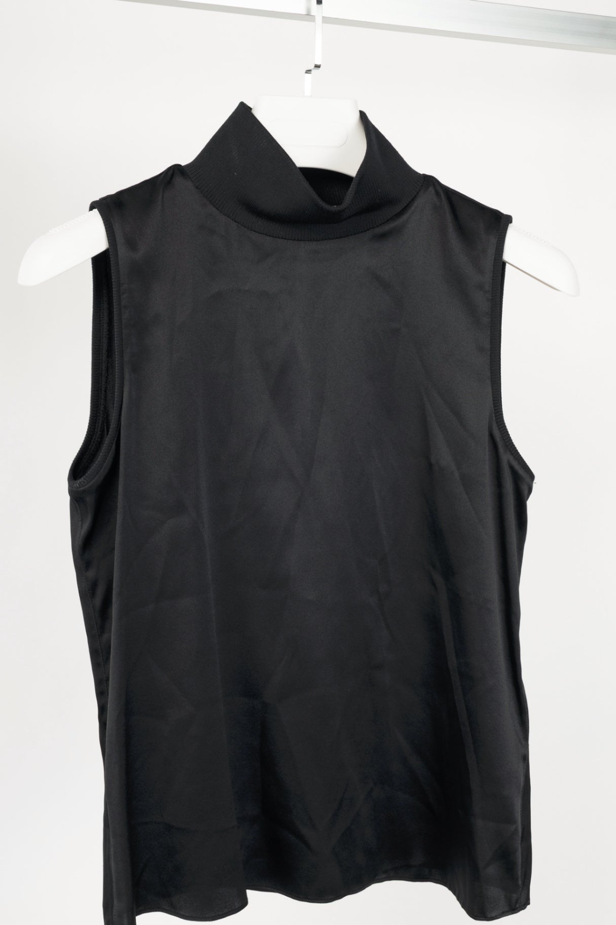 Dorothee Schumacher Shimmering Shine Black Turtleneck Tank Top