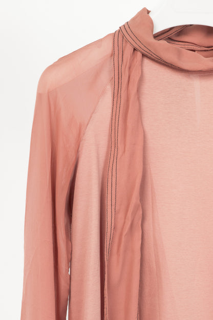 Dorothee Schumacher AW18 Pink Cotton & Silk Scarf-Neck Blouse