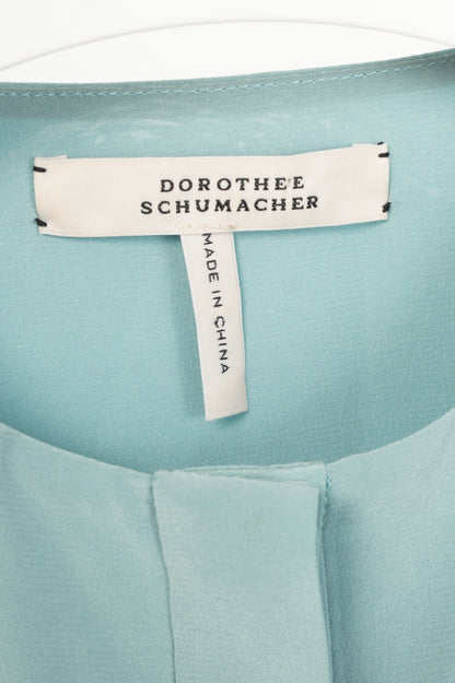 Dorothee Schumacher Blue Silk Crepe de Chine Layered Blouse