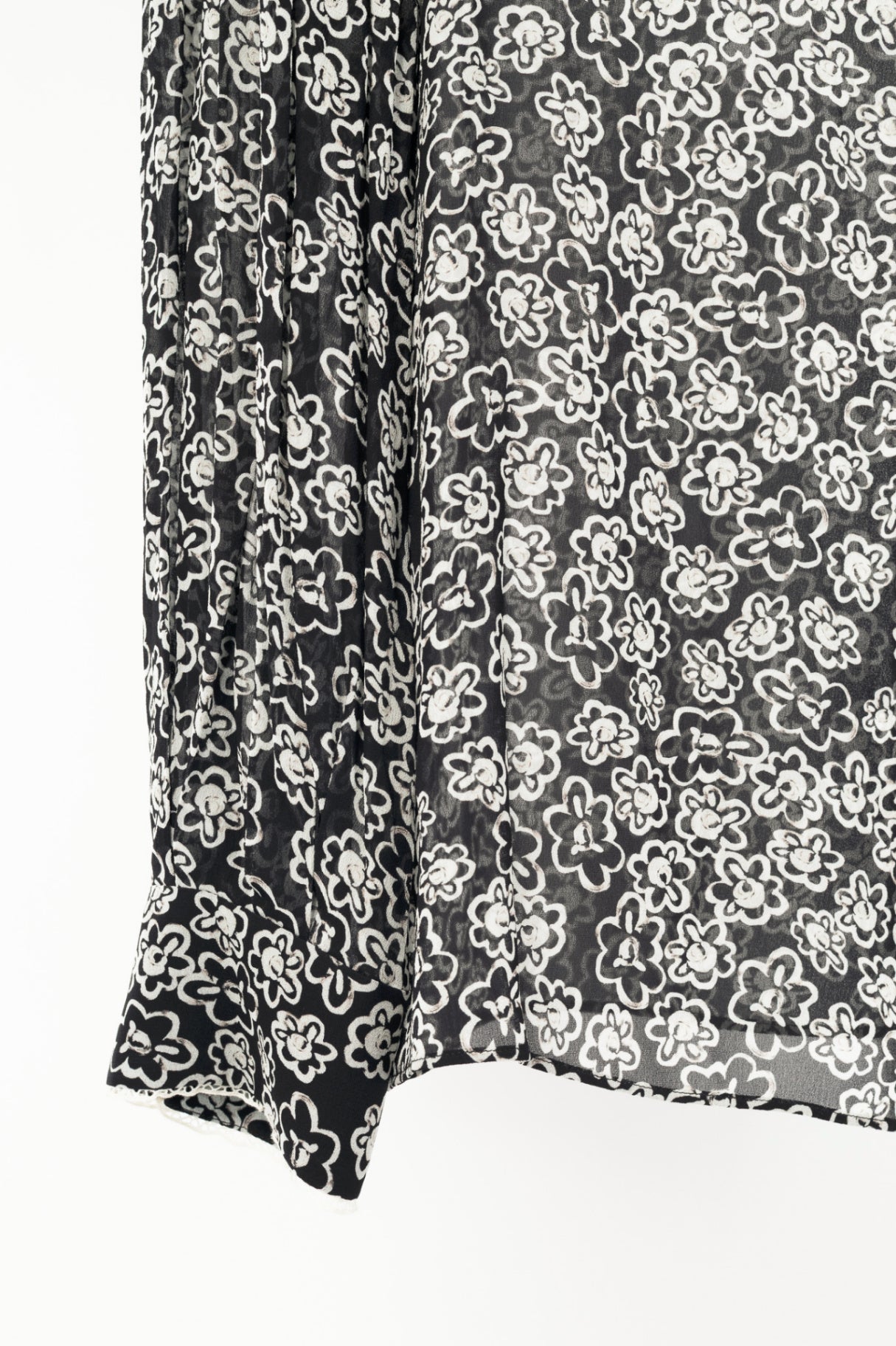 Dorothee Schumacher Floral Transparencies Black & White Lace-Trim Blouse