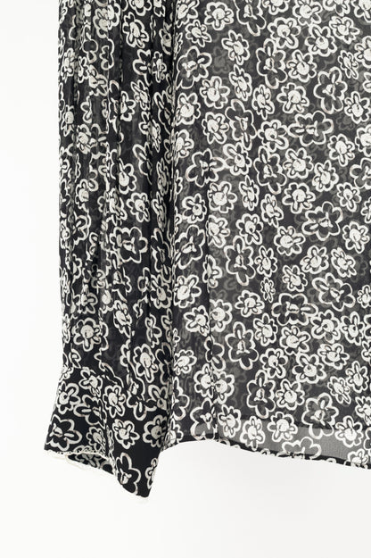 Dorothee Schumacher Floral Transparencies Black & White Lace-Trim Blouse