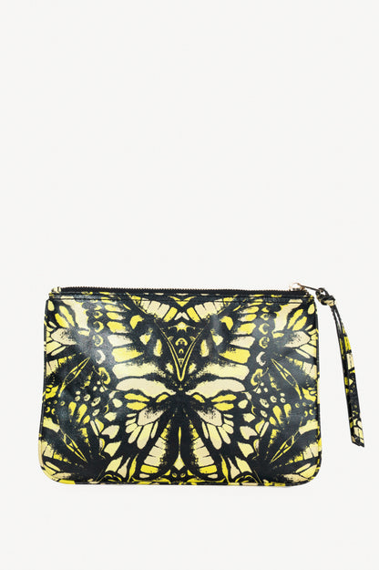 McQ by Alexander McQueen Green Butterfly Leather Flat Clutch