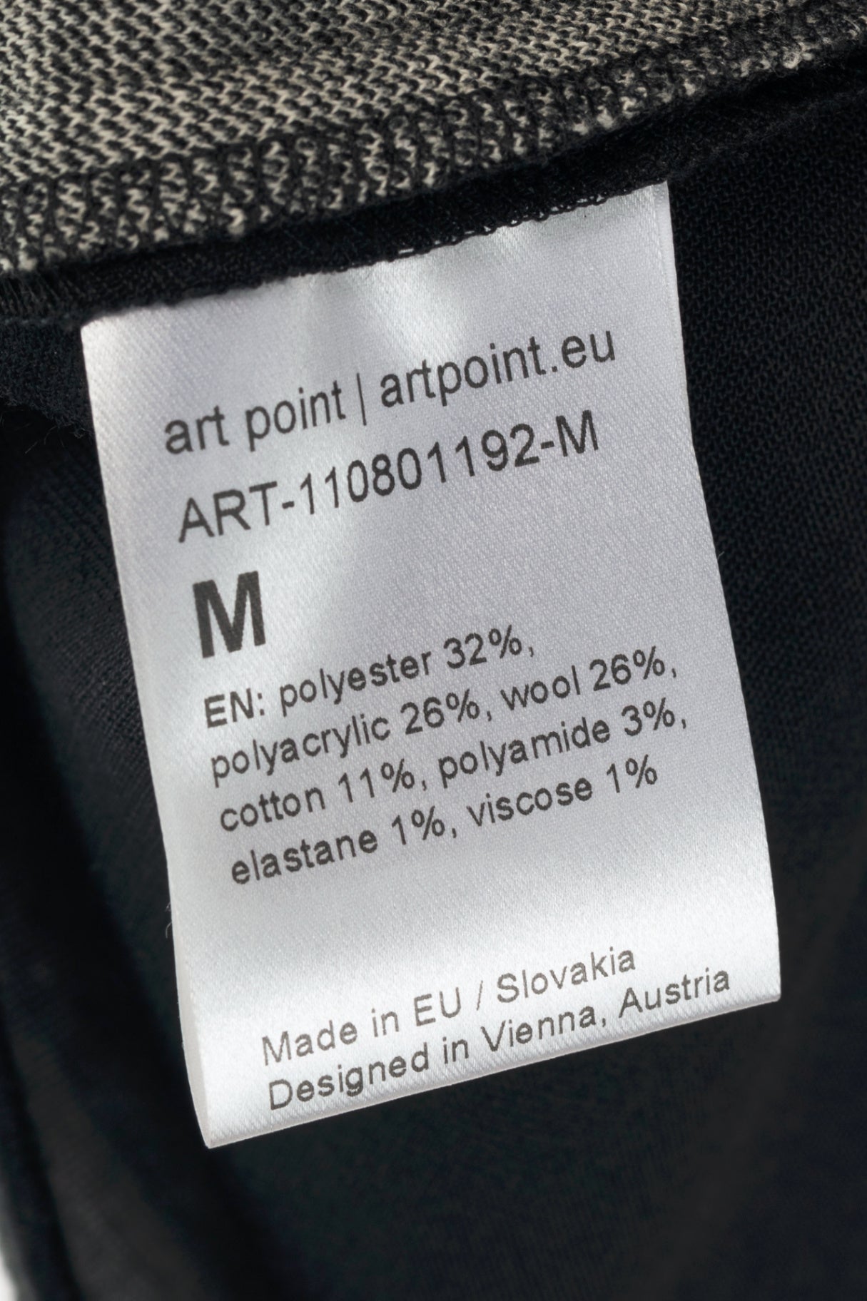 Art Point Black Mixed-Print Wool-Blend Asymmetrical Top