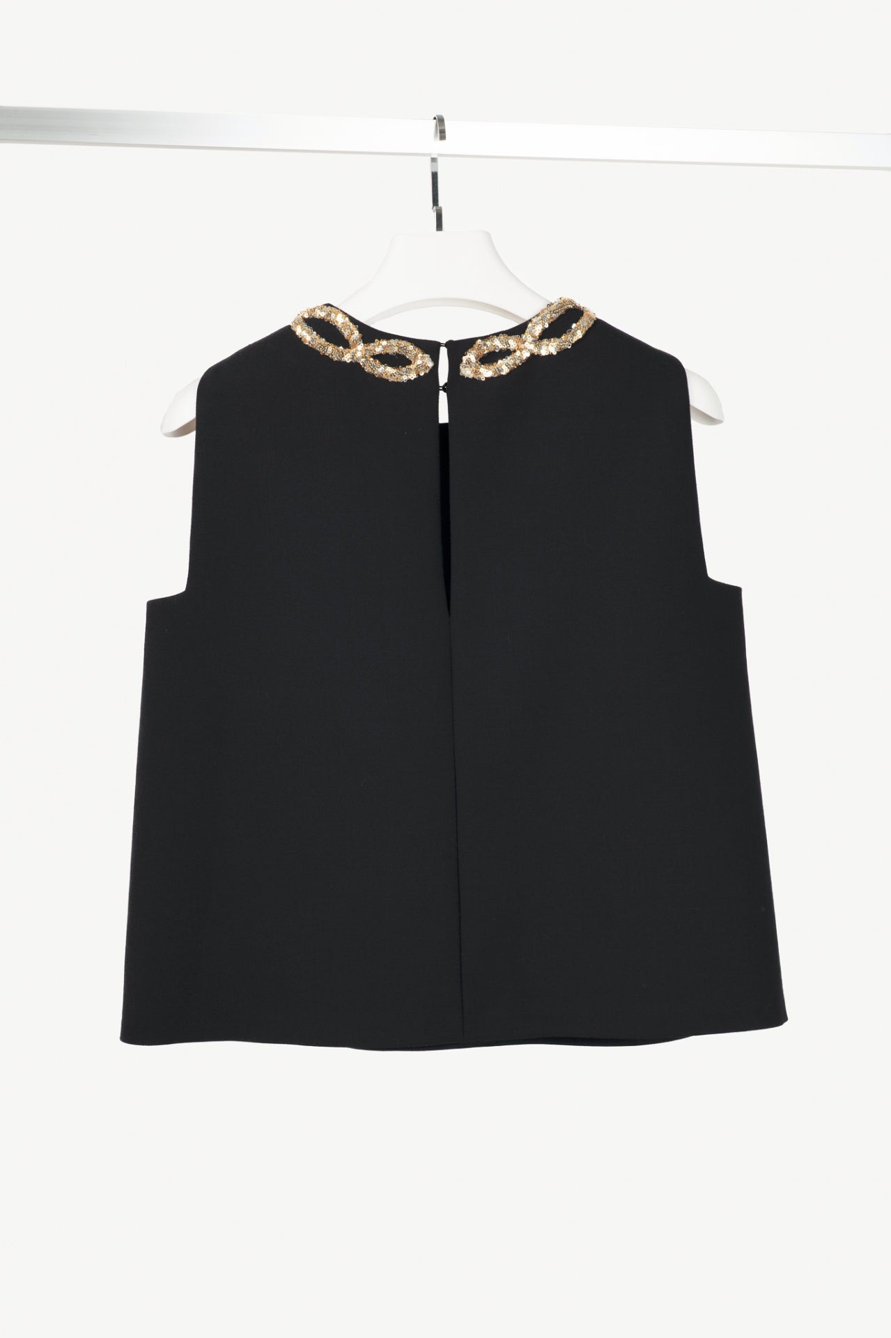 Dorothee Schumacher Striking Coolness Pure Black Sequin-Neck Tank