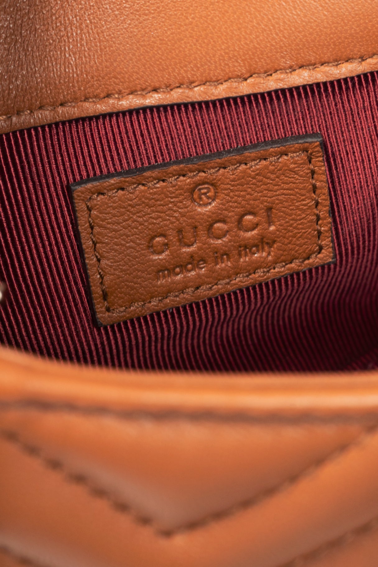 Gucci GG Marmont Brown Matelassé Chevron Mini Shoulder Bag