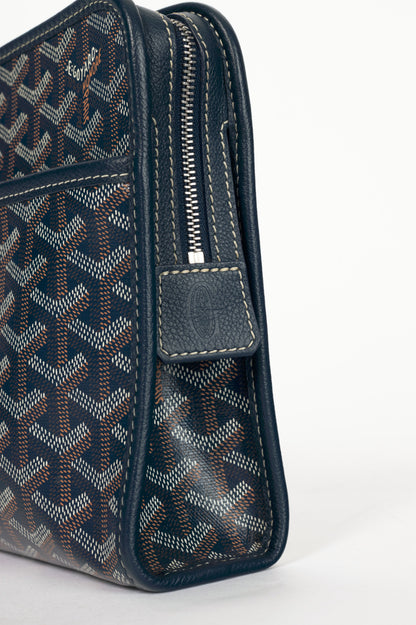 Goyard Jouvence MM Navy Goyardine Canvas Toiletry Bag