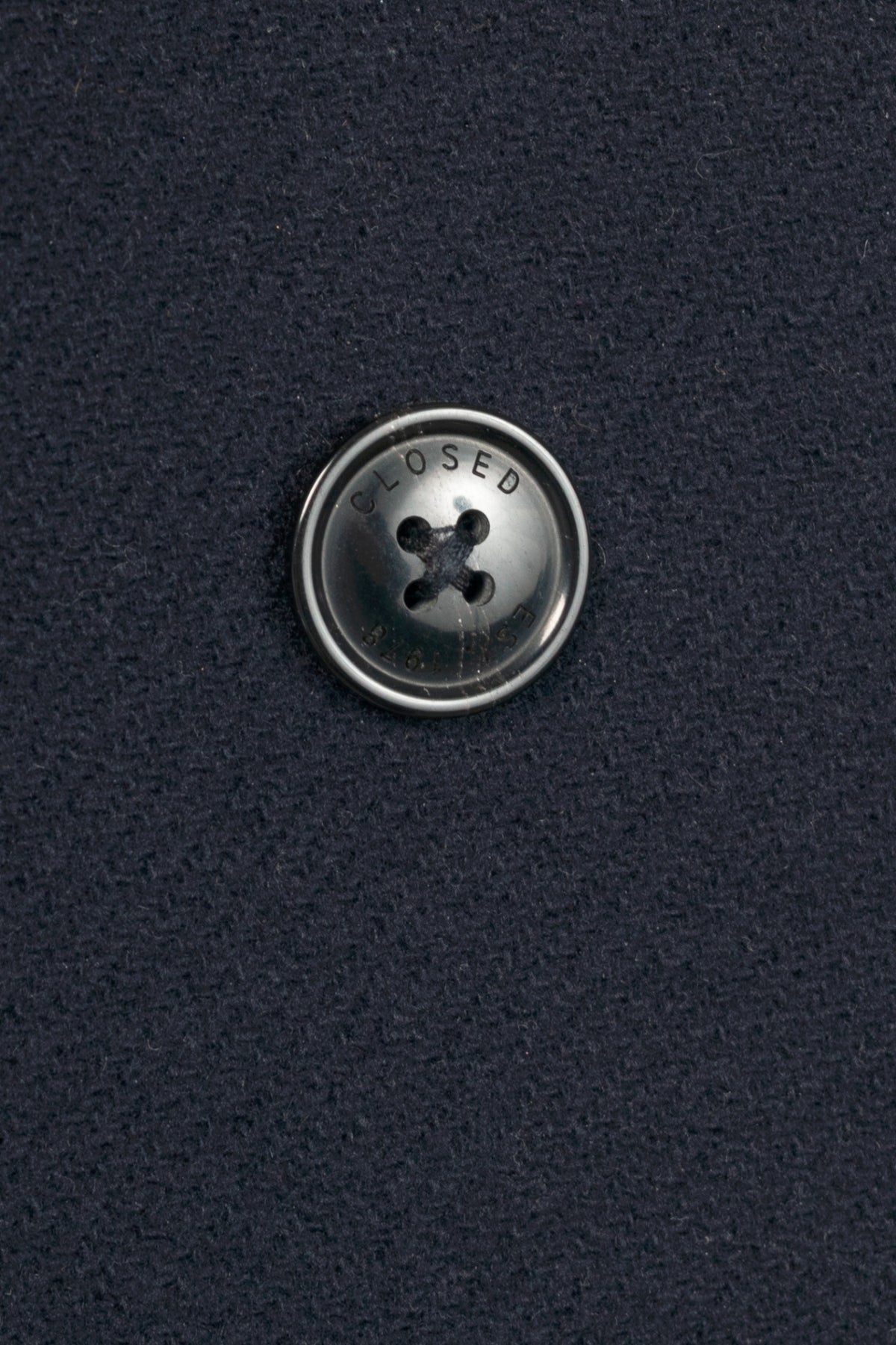 Closed Navy Wool Double-Breasted Button Long Vest