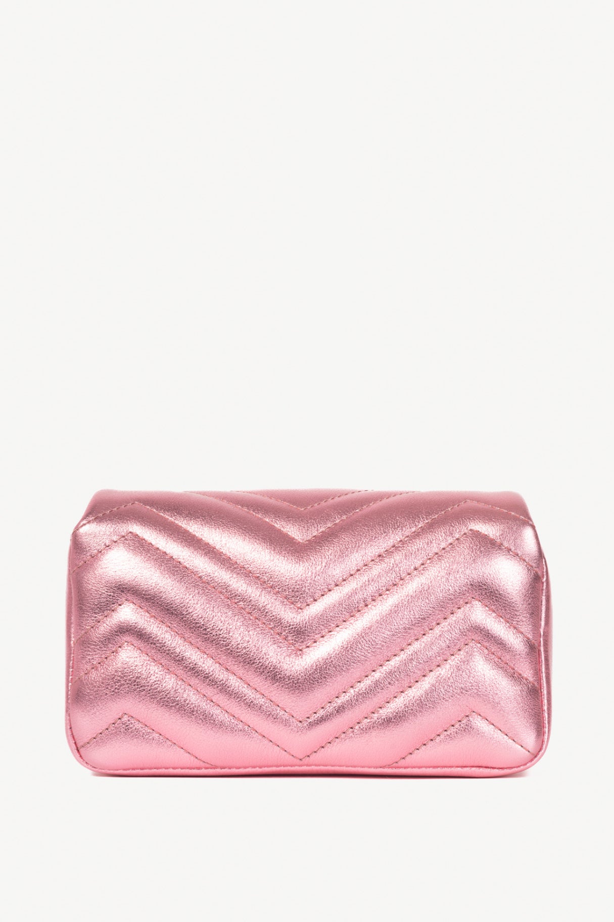 Gucci GG Marmont Bright Pink Lame Matelassé Chevron Mini Shoulder Bag