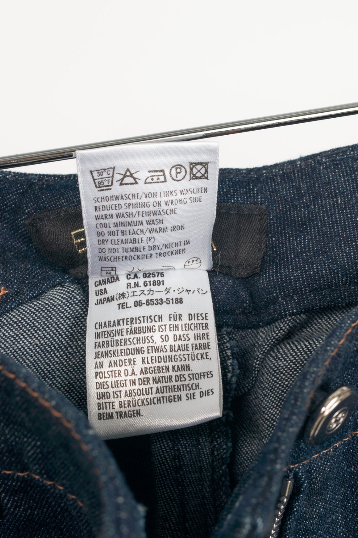 Escada Blue Denim Rhinestone-Cuff Cropped Straight-Leg Jeans