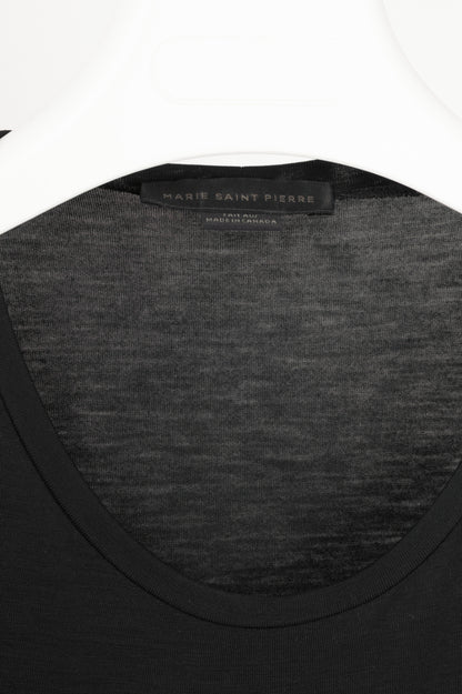 Marie Saint Pierre Black Jersey Geometric-Applique T-Shirt
