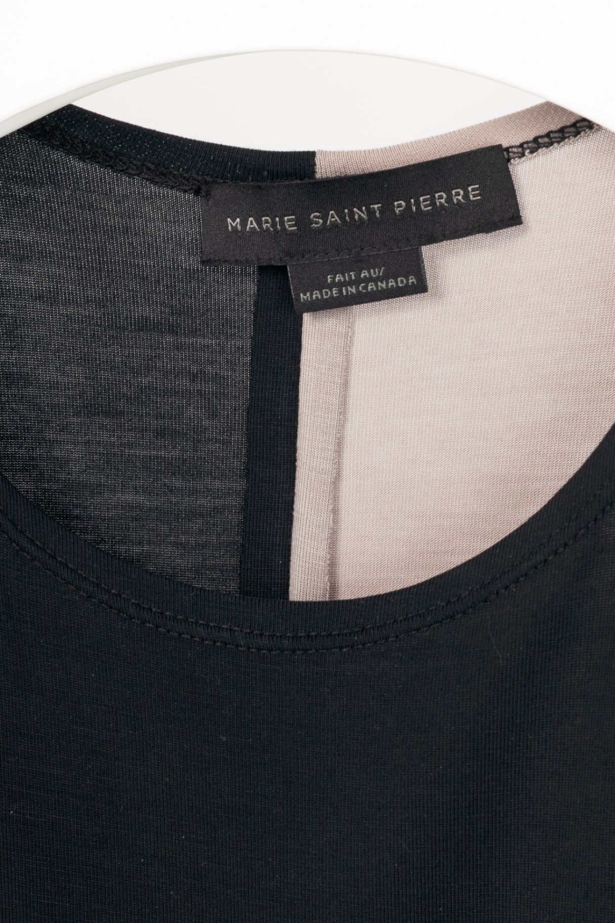 Marie Saint Pierre Black, Grey & Blue Jersey Colour-Block T-Shirt