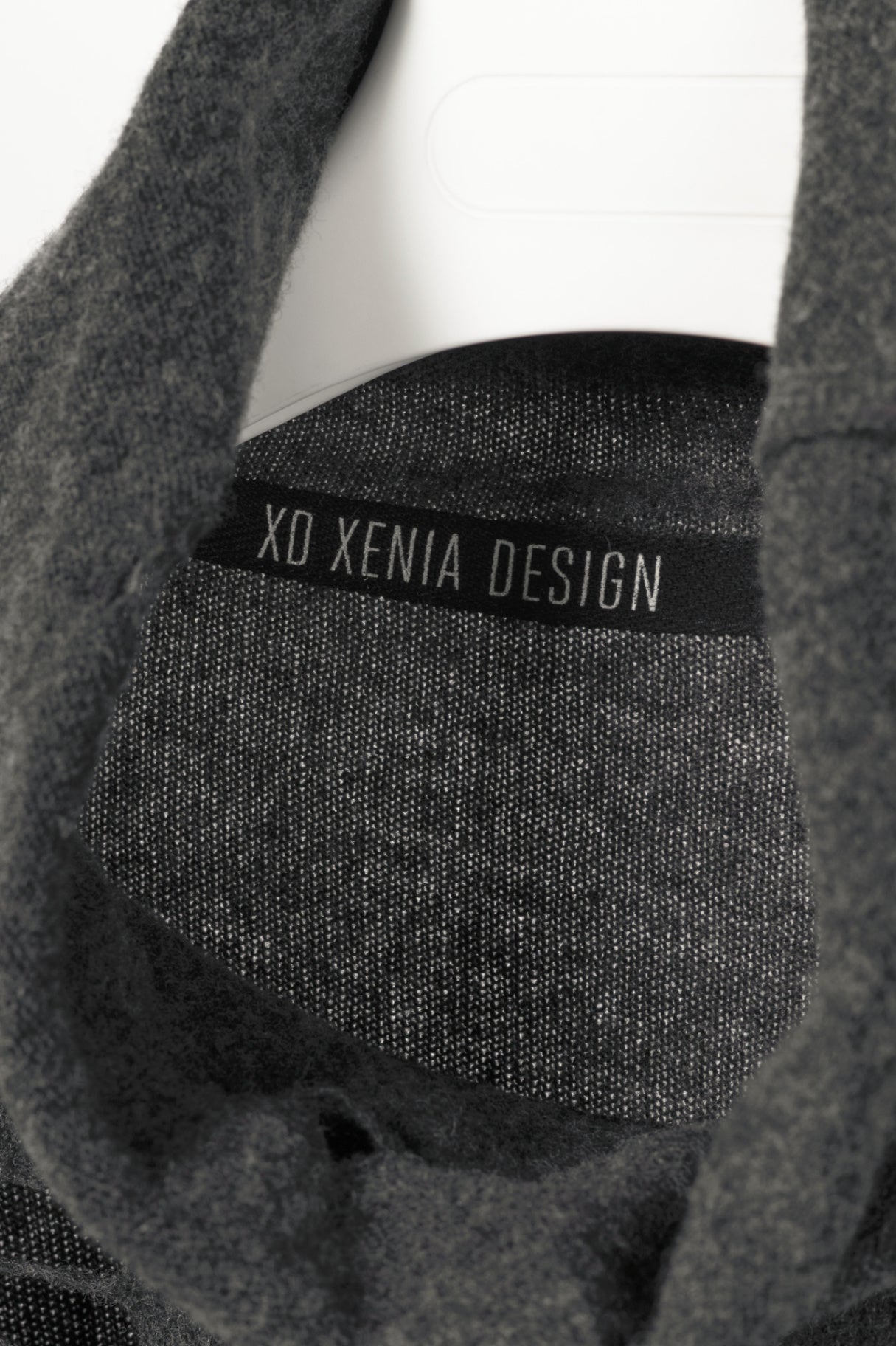 XD Xenia Design Begi Grey Wool Distressed Cowl-Neck Sweater