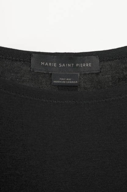 Marie Saint Pierre Black Jersey Scuba-Cuff Long-Sleeve Top