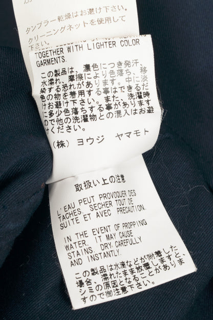 Yohji Yamamoto +NOIR Navy Cotton Ruffle-Pocket Coat