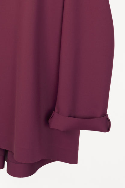 Liviana Conti Plum Neoprene Snap-Closure Shirt Jacket