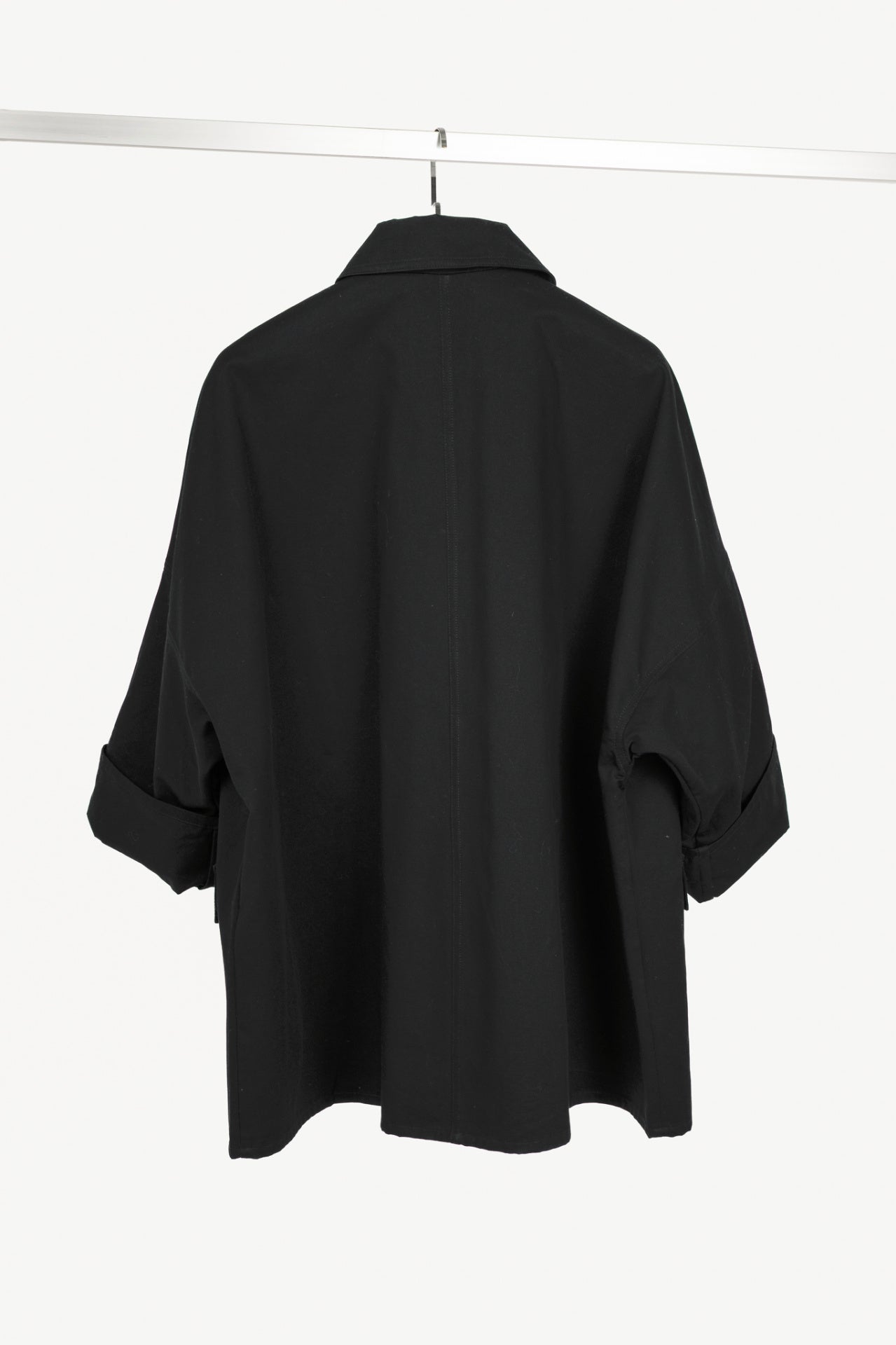 Toteme Black Cotton Twill Overshirt Jacket
